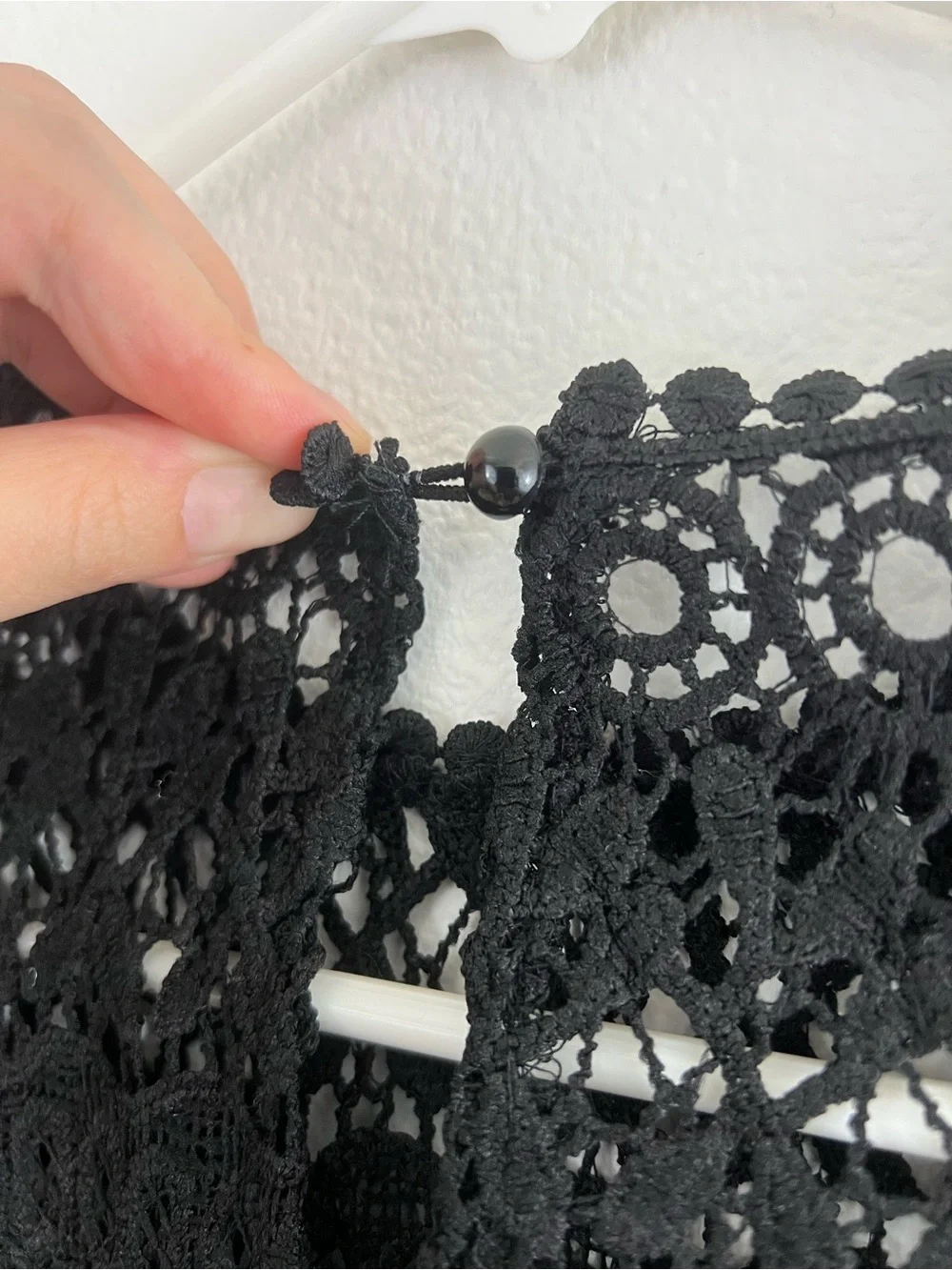 Zara Black Crochet Lace Long Sleeve Blouse Sheer Balloon Sleeve Top 2 Whimsigoth